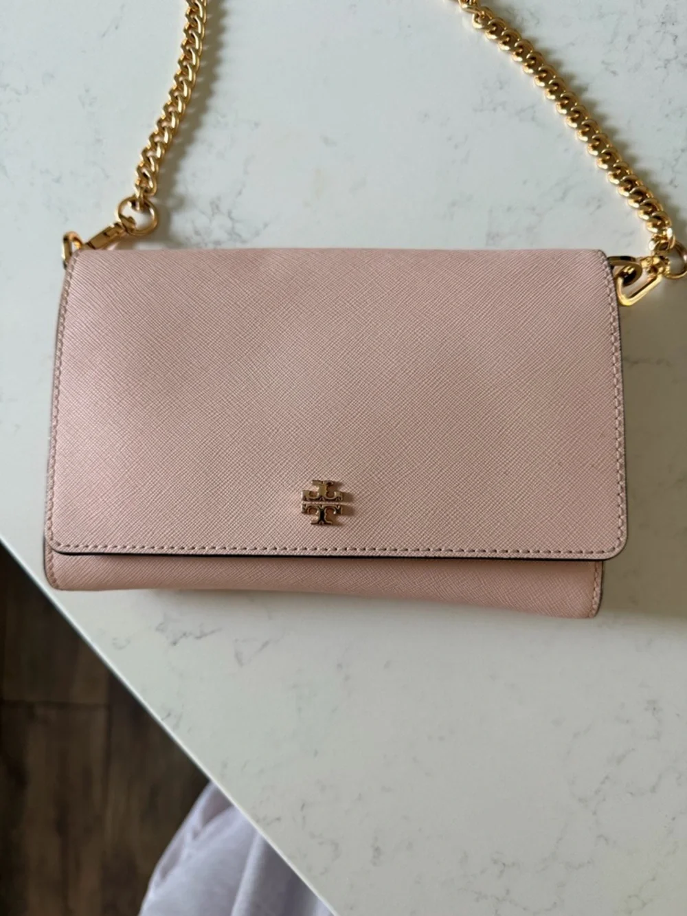 Tory Burch Blush Pink Crossbody with Gold Chain - Picture 2 of 7